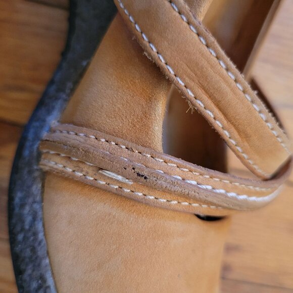 Timberland Leather Mary Jane Shoes 7.5M‎ Beige Wedge - Picture 8 of 10